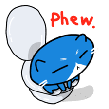 blue-white cat sticker #1683262