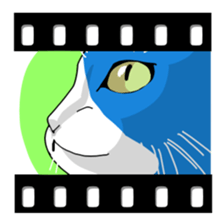 blue-white cat sticker #1683263