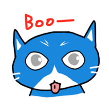 blue-white cat sticker #1683270