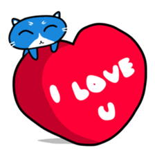 blue-white cat sticker #1683272