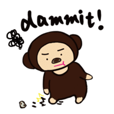 Malayan sun bear sells sweet potatoes. sticker #1683796