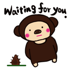 Malayan sun bear sells sweet potatoes. sticker #1683798