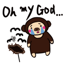 Malayan sun bear sells sweet potatoes. sticker #1683805