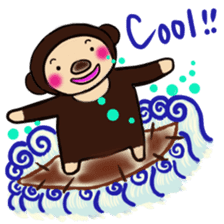 Malayan sun bear sells sweet potatoes. sticker #1683822