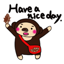 Malayan sun bear sells sweet potatoes. sticker #1683829