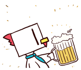 Square Head Chicken sticker #1685448