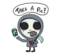SkullGnome the Cute Grim Reaper sticker #1689553