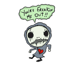 SkullGnome the Cute Grim Reaper sticker #1689555