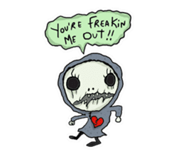 SkullGnome the Cute Grim Reaper sticker #1689555