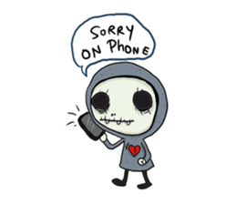 SkullGnome the Cute Grim Reaper sticker #1689557