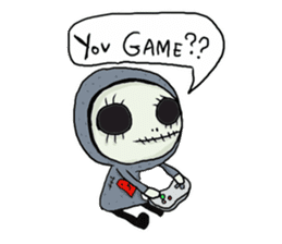 SkullGnome the Cute Grim Reaper sticker #1689558