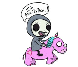 SkullGnome the Cute Grim Reaper sticker #1689567