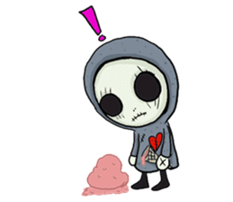 SkullGnome the Cute Grim Reaper sticker #1689570