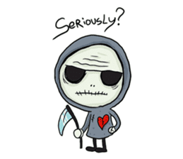 SkullGnome the Cute Grim Reaper sticker #1689572