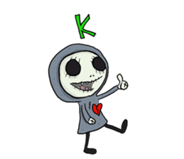 SkullGnome the Cute Grim Reaper sticker #1689574