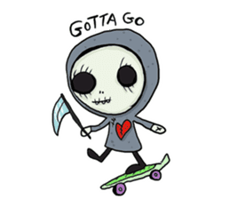 SkullGnome the Cute Grim Reaper sticker #1689580
