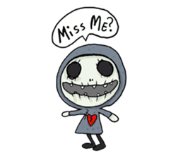 SkullGnome the Cute Grim Reaper sticker #1689581