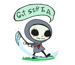 SkullGnome the Cute Grim Reaper sticker #1689584