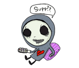 SkullGnome the Cute Grim Reaper sticker #1689586