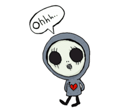 SkullGnome the Cute Grim Reaper sticker #1689587
