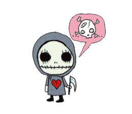 SkullGnome the Cute Grim Reaper sticker #1689588