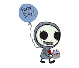 SkullGnome the Cute Grim Reaper sticker #1689589