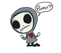SkullGnome the Cute Grim Reaper sticker #1689590