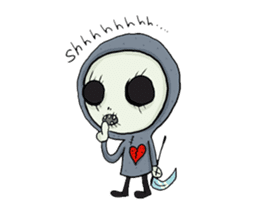 SkullGnome the Cute Grim Reaper sticker #1689591