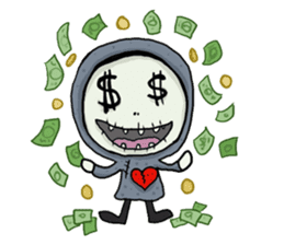 SkullGnome the Cute Grim Reaper sticker #1689592