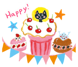 Bruno-Dolls Cheerful Cats Sticker sticker #1692312