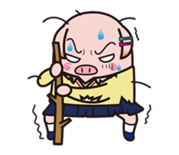 Pleasant pig high school girl JKB BOO sticker #1692798