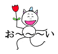 Cat ear snowman sticker #1693774