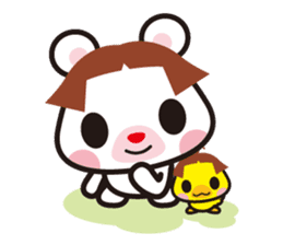 Bobbed hair animals sticker #1696549