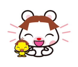 Bobbed hair animals sticker #1696558