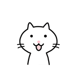 Cute White Cat Sticker sticker #1696977