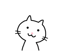 Cute White Cat Sticker sticker #1696978