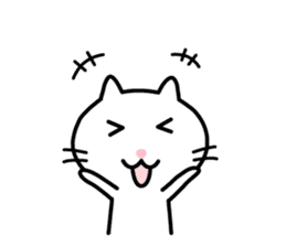 Cute White Cat Sticker sticker #1696981