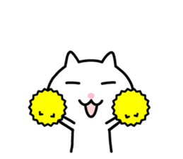 Cute White Cat Sticker sticker #1696982