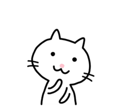 Cute White Cat Sticker sticker #1696983