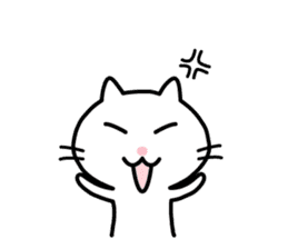 Cute White Cat Sticker sticker #1696986