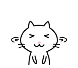 Cute White Cat Sticker sticker #1696987
