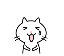 Cute White Cat Sticker sticker #1696989