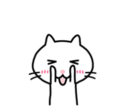 Cute White Cat Sticker sticker #1696991