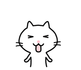 Cute White Cat Sticker sticker #1696994