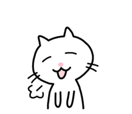 Cute White Cat Sticker sticker #1696996