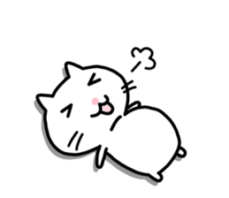 Cute White Cat Sticker sticker #1696997