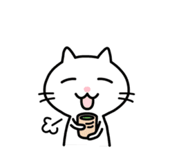 Cute White Cat Sticker sticker #1696998