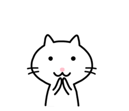 Cute White Cat Sticker sticker #1696999