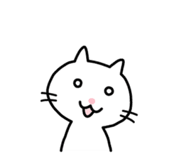 Cute White Cat Sticker sticker #1697000