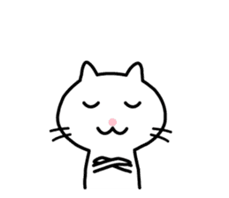 Cute White Cat Sticker sticker #1697005